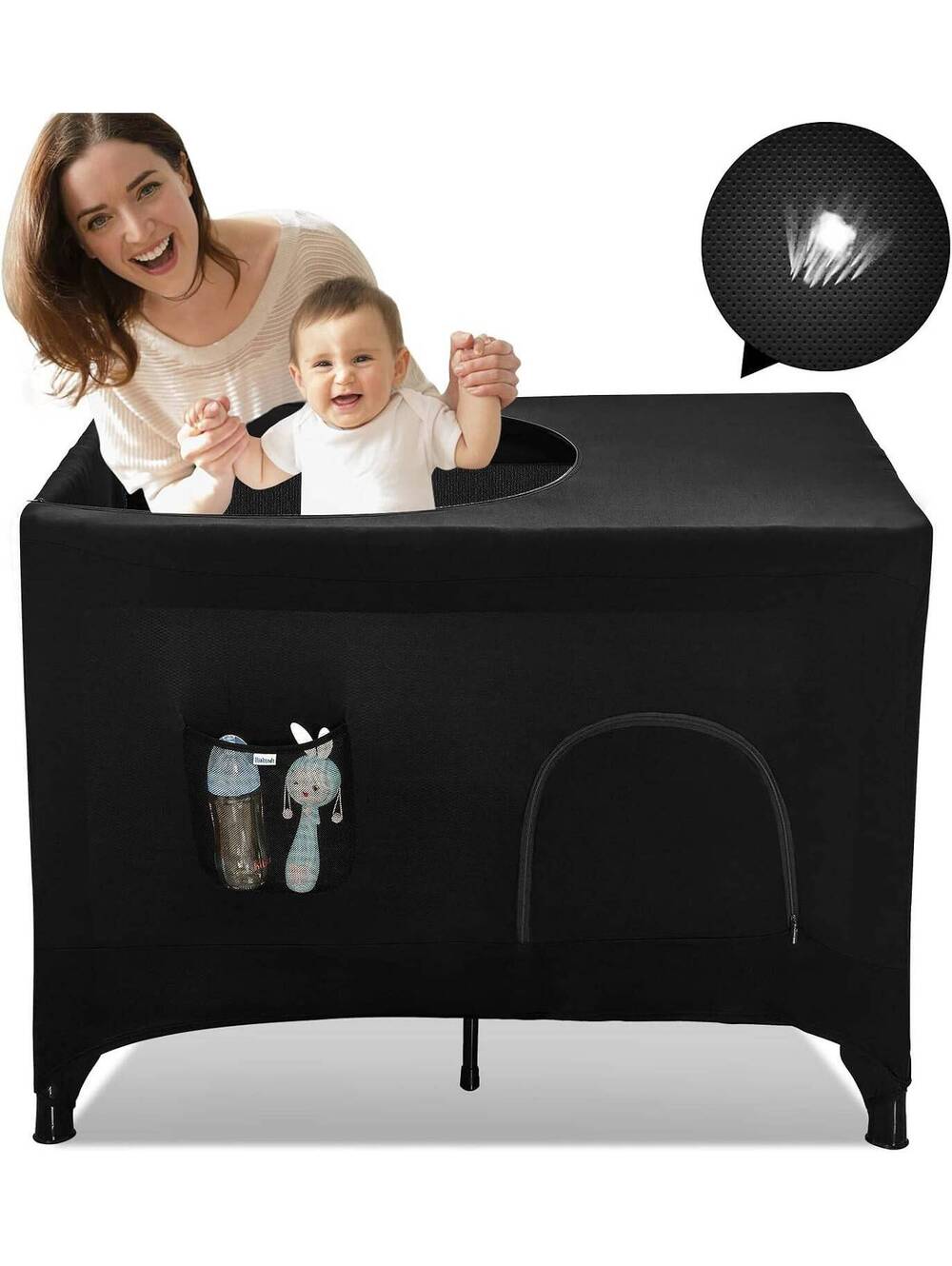 Pack N Play Blackout Cover Travel Crib Canopy